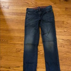 Lined stretch slim jeans with flannel lining